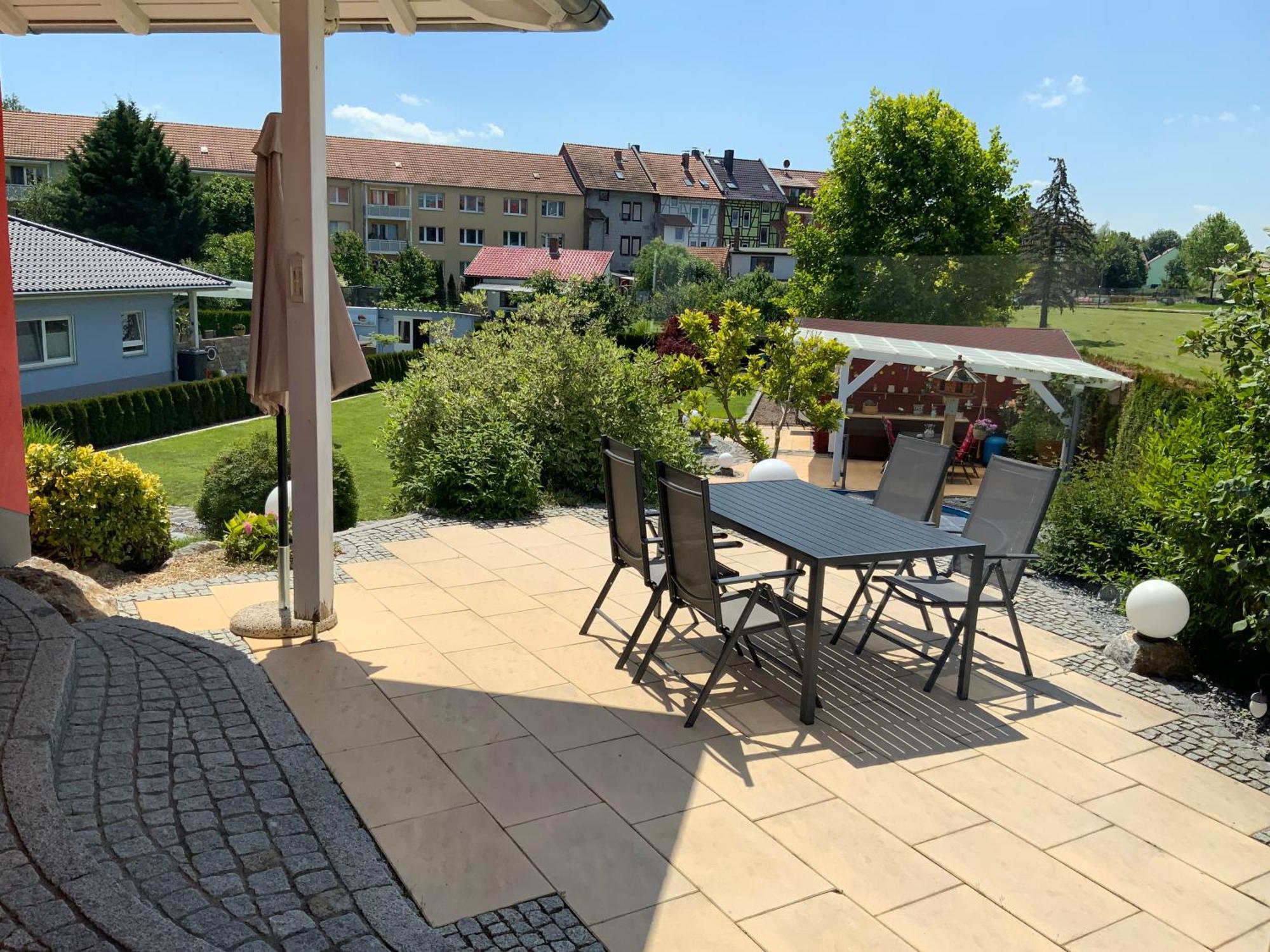 Ferienhaus Luebke, Gartenblick Mühlhausen Esterno foto